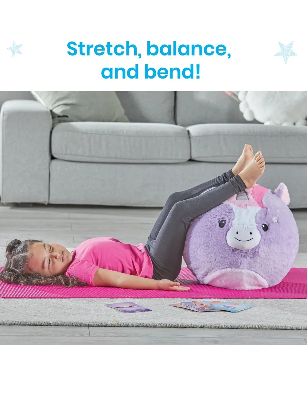 BubblePlush Yoga Ball Buddy for Kids hand2mind Exercise Rhyla the Unicorn